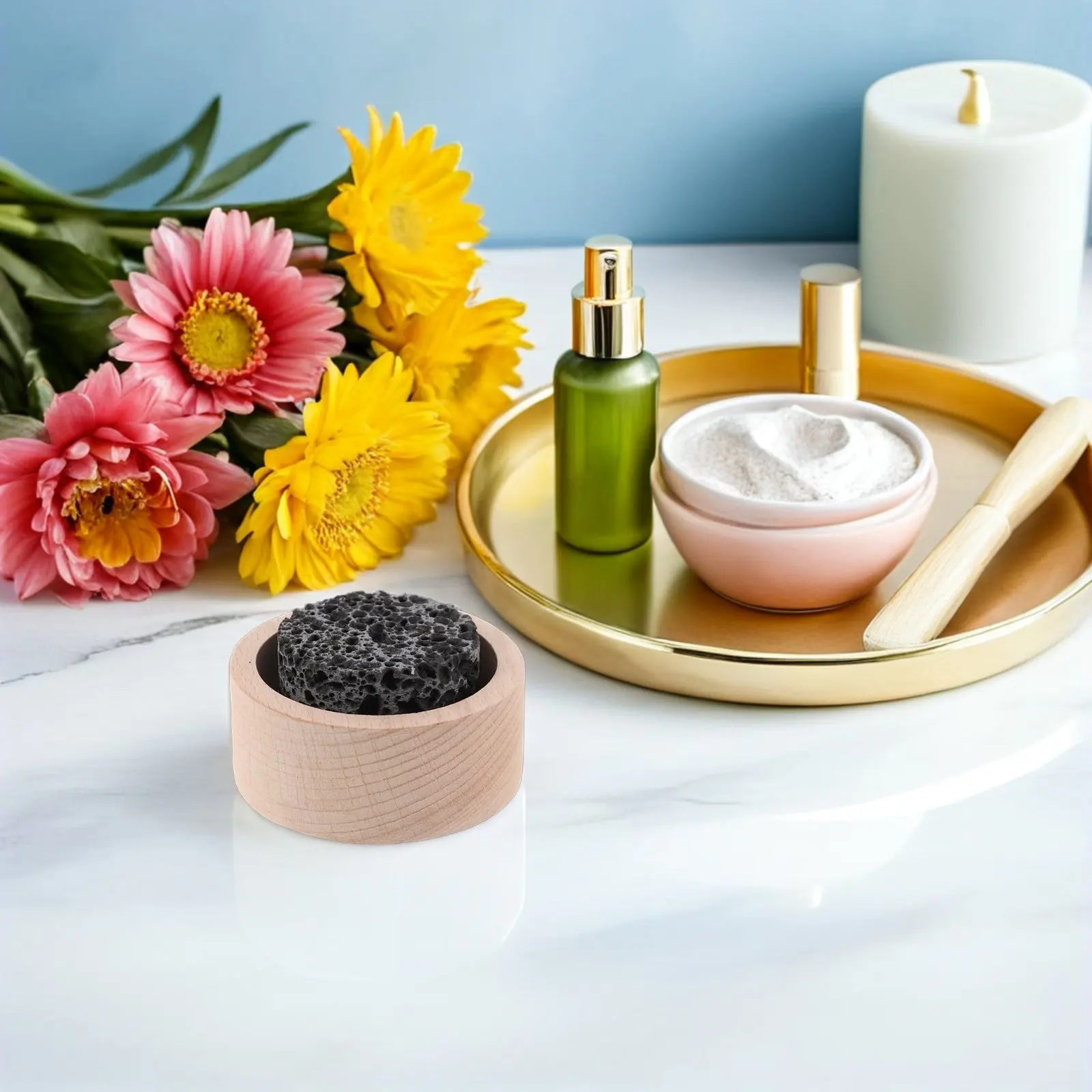 

Lava Rock Diffuser Passive Wooden Stone Oil Diffuser Natural Wood Base for Bedroom Office Yoga Studio Relaxation Aromatherapy