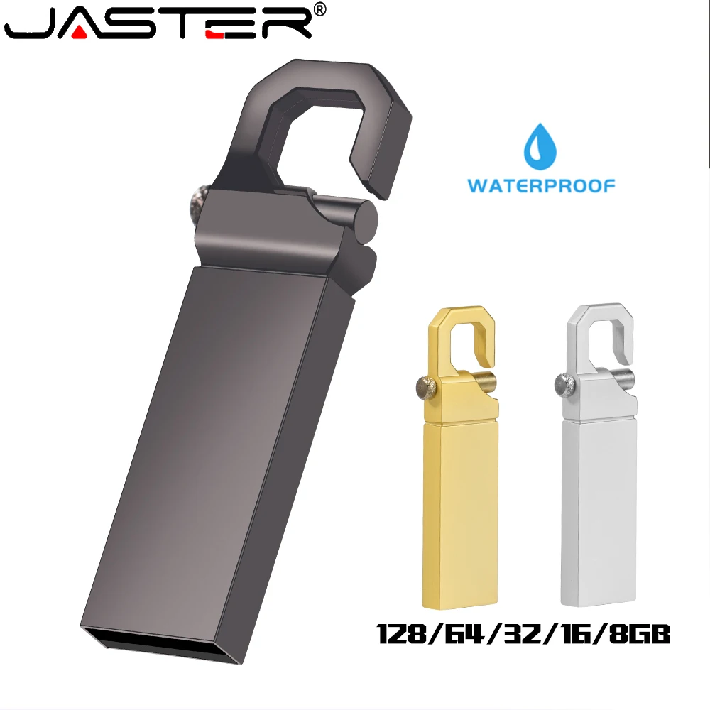 

JASTER Business USB Flash Drive 128GB Metal Pen Drive 64GB Silver Memory Stick 32GB Flash Memory Card 16GB USB Memory Stick 8GB
