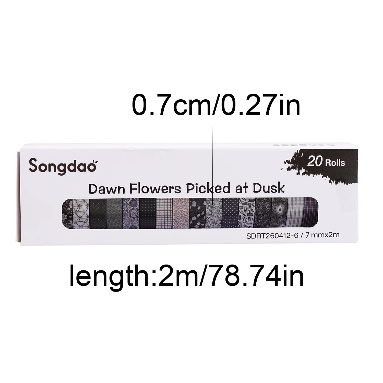 20 Rolls Floral Washi Tape Set, Vintage Plaid & Grid Decorative Strips for Journal Planner Scrapbooking & DIY Crafts - view 2