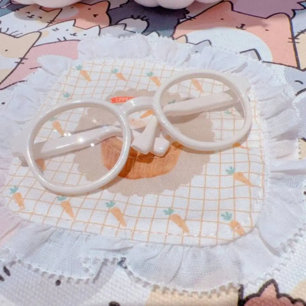 Boneca acessório macaron boneca óculos de plástico transparente boneca redonda 2.5cm 6.5cm 9cm boneca em miniatura mini óculos