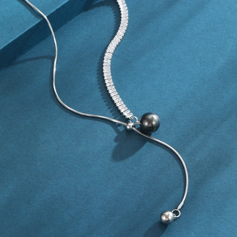 

Light luxury high-end collarbone chain and neck chain, which can be pulled into a shiny long necklace