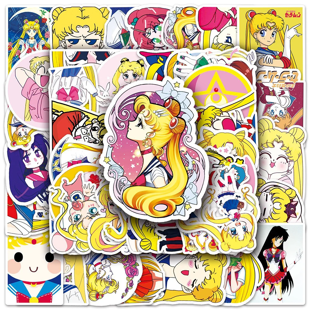 10/30/50pcs Anime SAILOR MOON Stickers Aesthetic Kawaii Cartoon DIY Phone Laptop Stationery Waterproof Kids Sticker Decals Toys