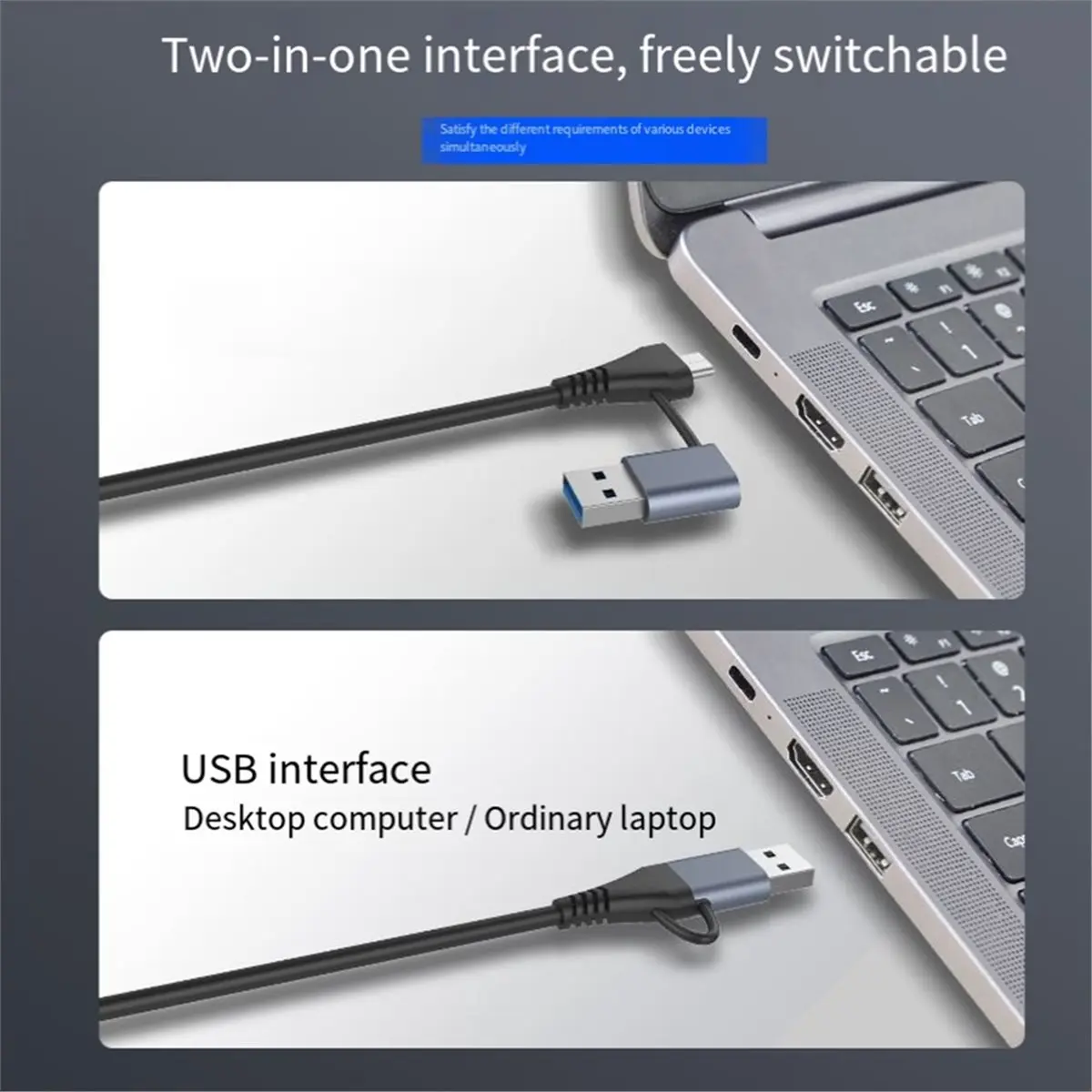 Digital Essentials 4-in-2 USB C HUB USB 3.0 HUB Type C Docking Stations USB Splitter 5Gbps High Speed Transmission Adapter for L