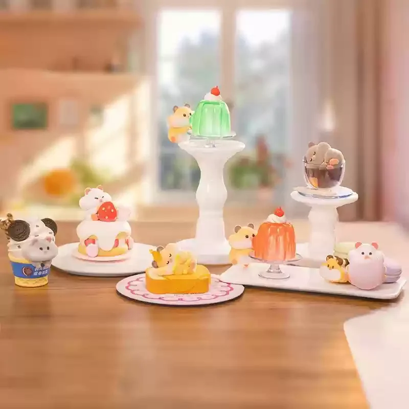 Kawaii Hamster Dessert Serie Blind Box Spielzeug für Mädchen Trendy Surprise Collection Modell Geschenk Caig Ciega Puppe Überraschungstasche