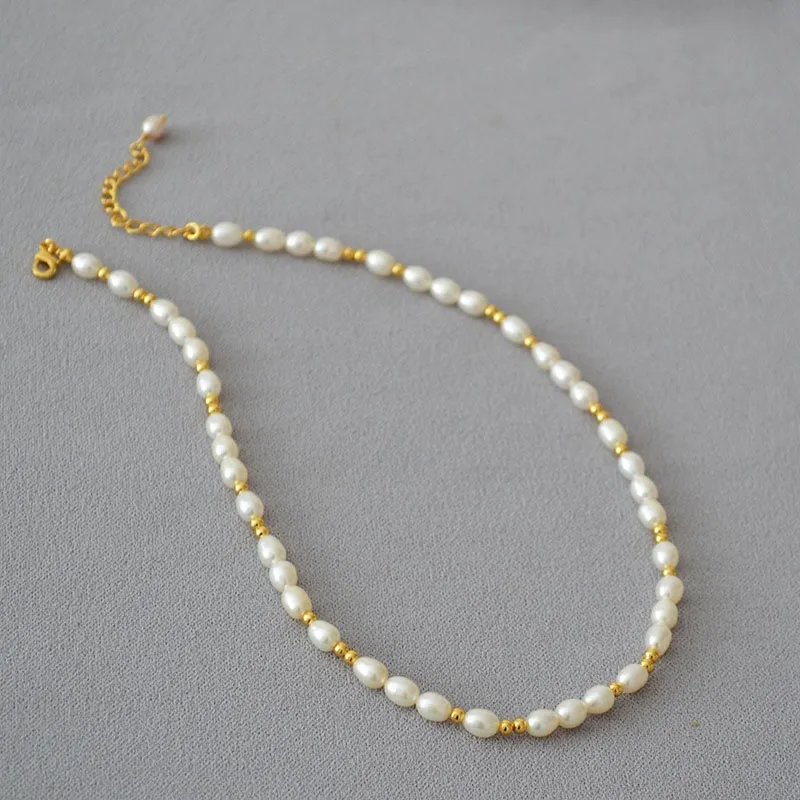 Single Strand AAA+ 5-6mm Natural Akoya Real White Pearl Necklace 18