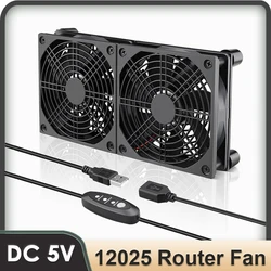 Gdstime DC 5V USB TV Box Dual Ball Cooler 80mm 92mm W/Controller & Protective Net Desktop Cooling Fan 120mm 140mm DIY Router Fan