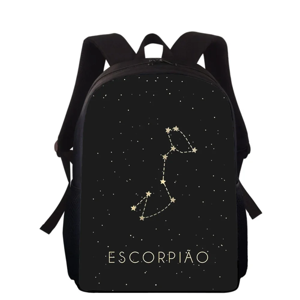 12 Constellations 3D Print Backpack Primary School Bags for Boys Girls Students Large Capacity Laptop Bag Casual Travel Daypack