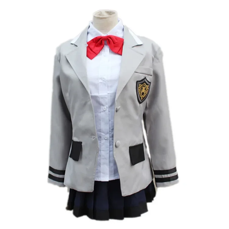 4 PCS Anime Tokyo Ghoul Touka Kirishima Cosplay Costume School Girl Uniform Purple Wig Women Halloween Carnival Suit Skirt Set