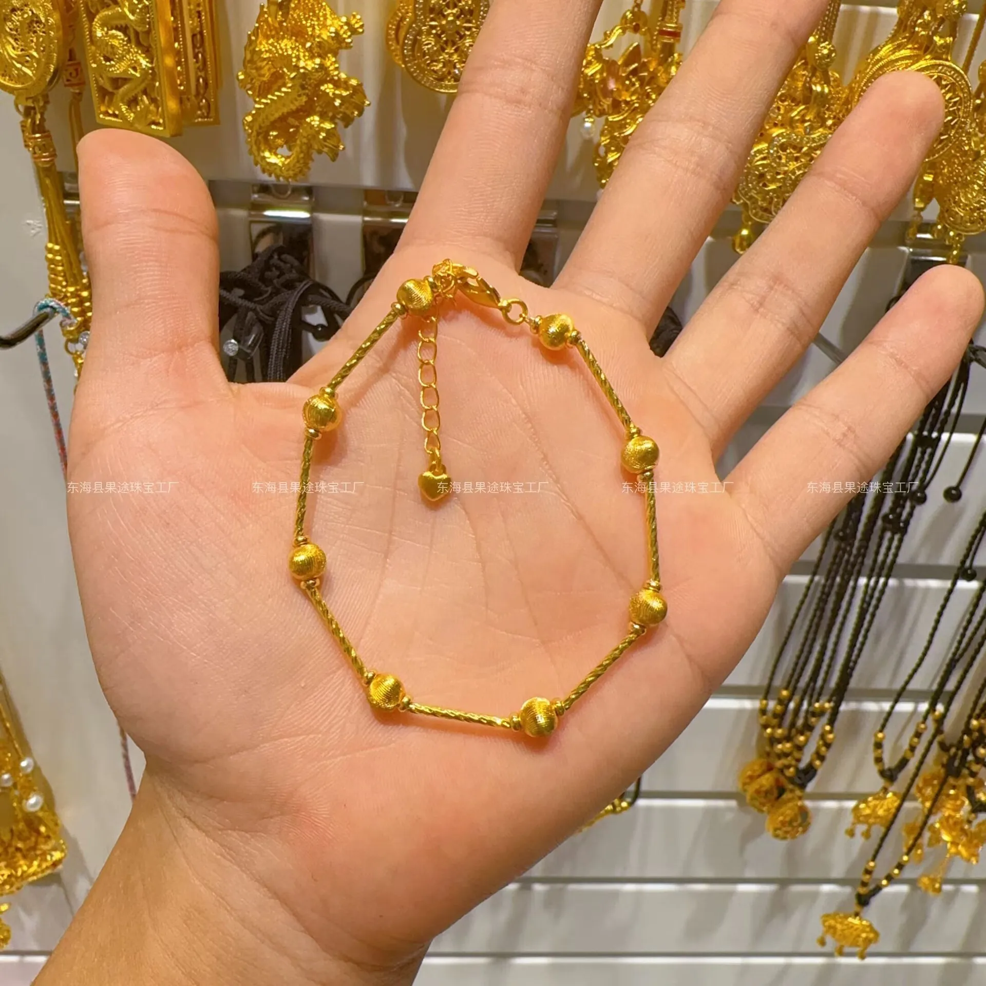 

Покрытый настоящий сильный консерватор, древний песок, золотой транспорт, маленький круглый браслет из бисера, дизайн, чувство света, подарок для девочек