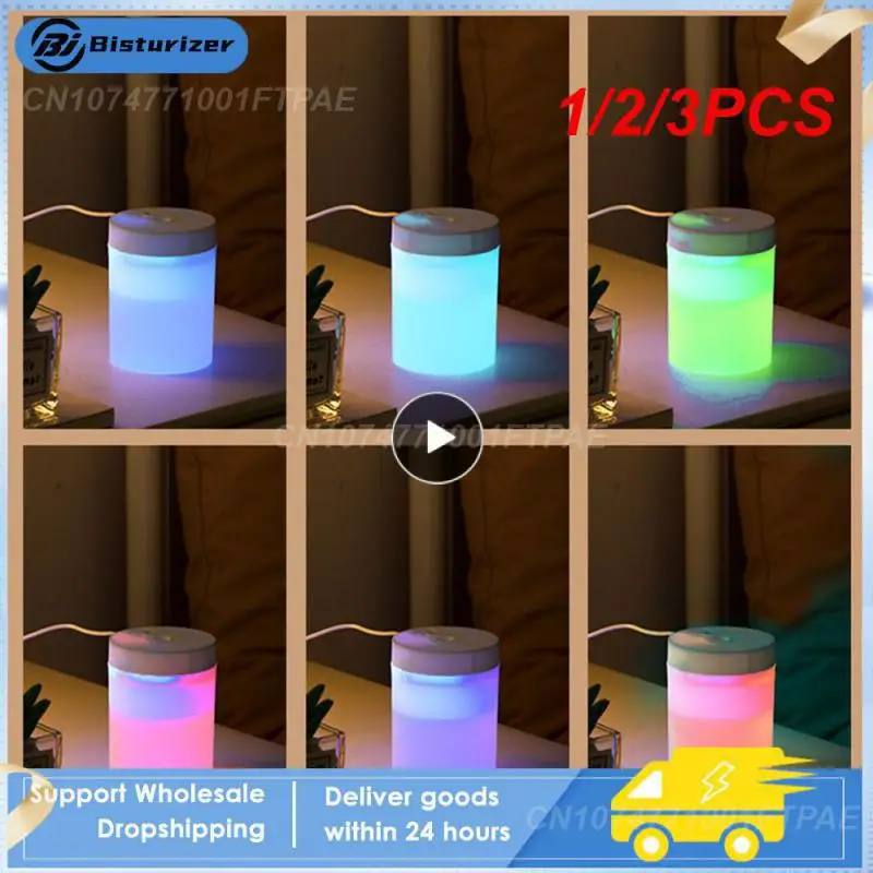 

1/2/3PCS Air Humidifier Mini Portable Sprayer USB Colorful Atmosphere Light Mute Large Spray Aromatherapy Machine Car Office Air