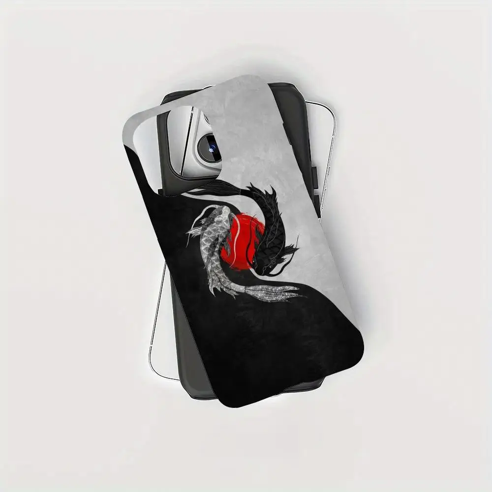 Funda de teléfono con diseño de pez Yin Yang adecuada para iPhone 17 16 15 14 13 12 11 Pro/Max/Plus 2 en 1 cubierta anticaída y a prueba de golpes