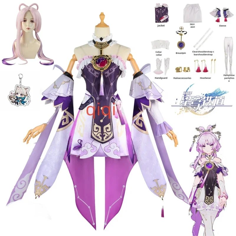 Game Honkai Star Rail Fu Xuan Cosplay Costumes Uniform Outfit Halloween Party Fuxuan Cosplay Wig Costume Fu Xuan Cosplay Wigs