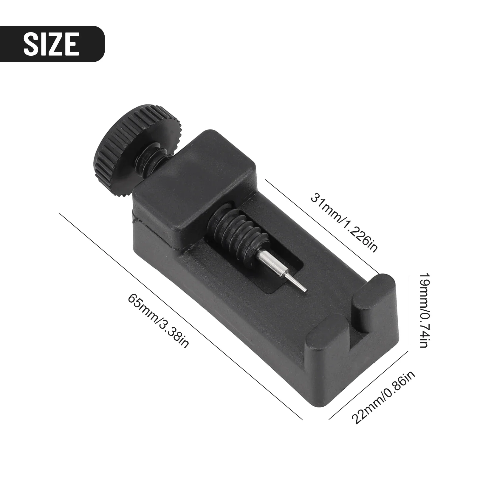 하이 퀄리티 벨트 리무버 시계 링크 도구, 시계 수리 핀 리무버, 블랙 및 실버 핸드 툴, 65*22*19mm, 신제품