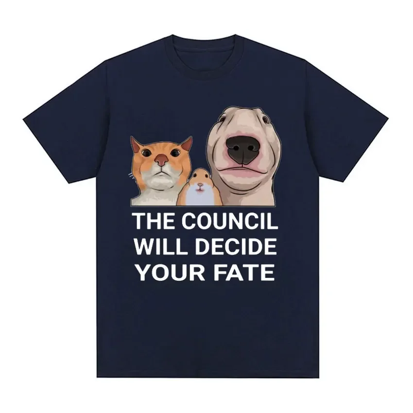 Men's Funny The Council Animal Meme Graphics T-shirts Summer Fashion Clothing T-shirt Unisex 100% Cotton Oversized T Shirt Tops