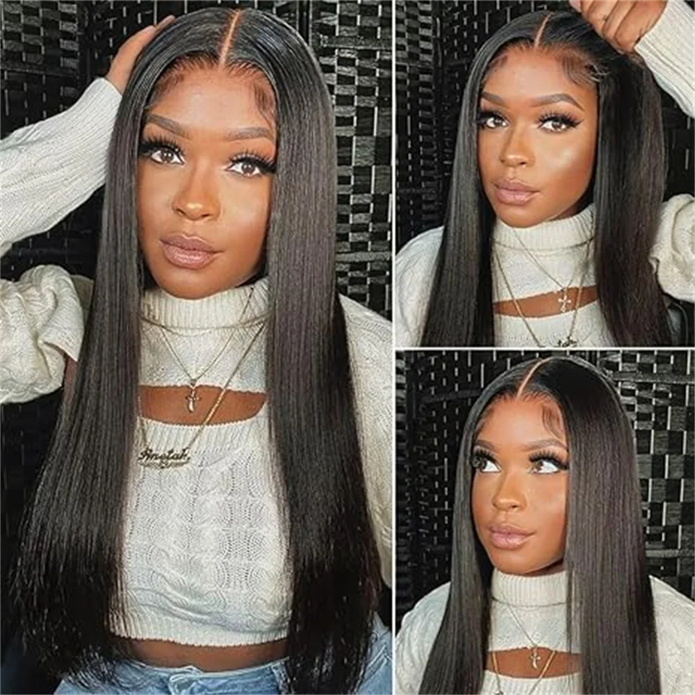 4x4 Straight Human Hair Wigs 100% Human Hair Wigs Put On And Go Wigs Closure Wigs Pre Plucked Brazilian Remy Hair