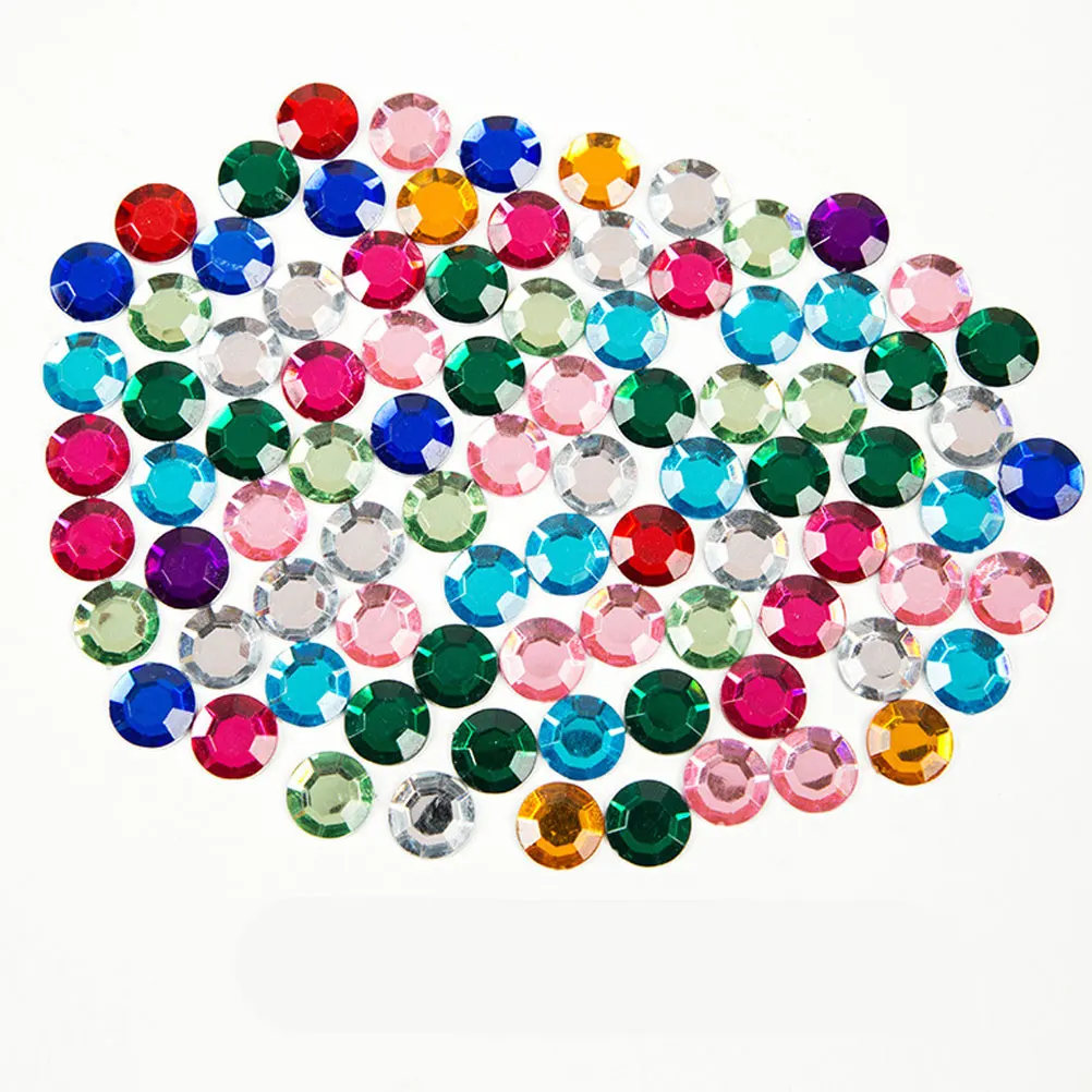 

400 pcs Colored Diamond Handmade Materials Stickers Gem Rhinestones Pentagram Crystal Kids Acrylic Bright No