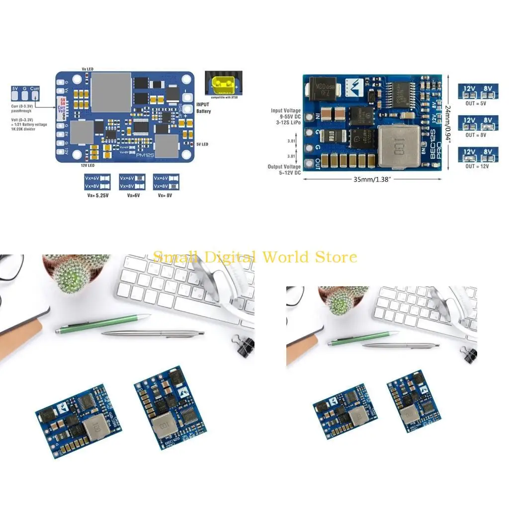 

77UB Модуль снижения напряжения BEC 12S-PRO с защитой TVS Широкий диапазон напряжений
