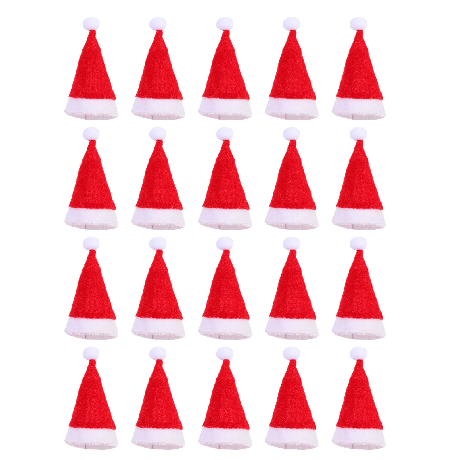

20 Pcs Christmas Hat Bottle Covers Holiday Xmas Gifts Accessories Bar Tools Kitchen Decor
