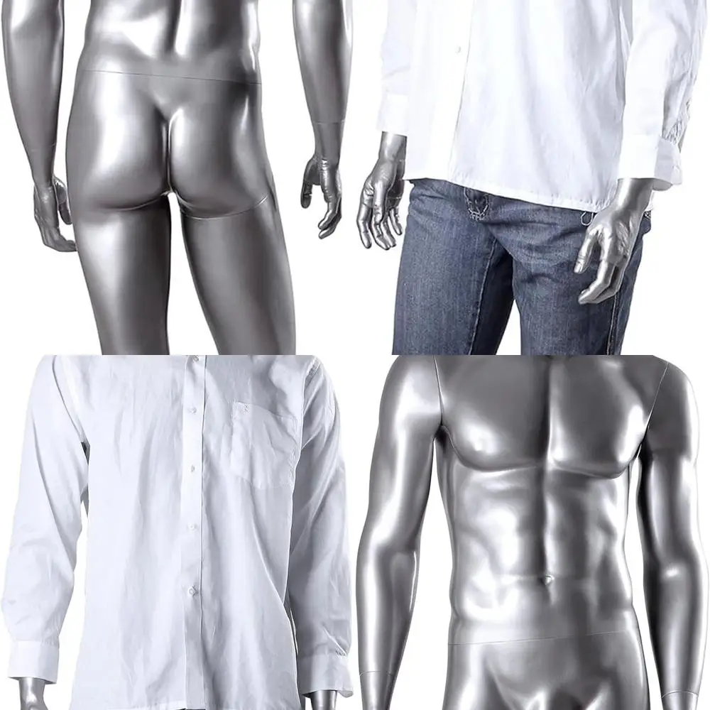 

Стильный серебряный мужской манекен-дисплей