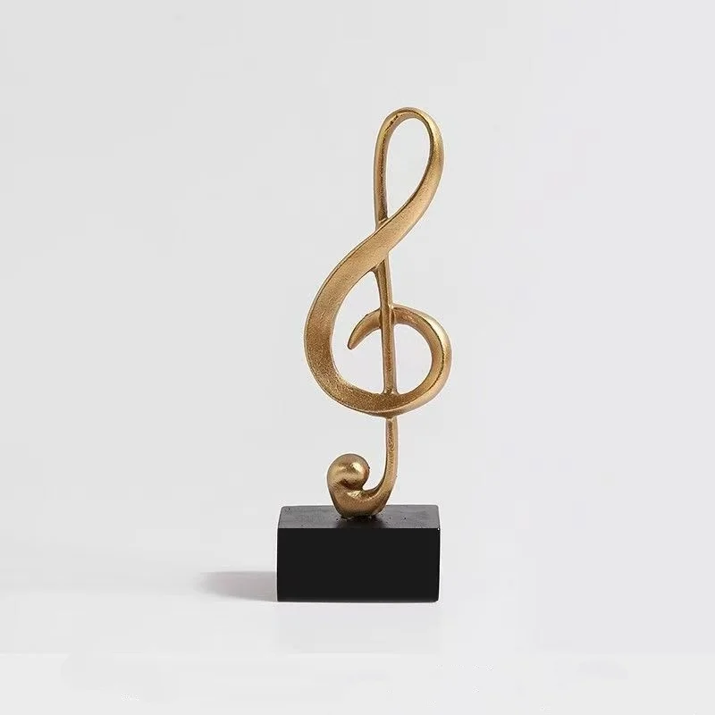 Modern Minimalist Resin Music Trophy Ornament Piano Staff Note Design for Home Decoration Piano Room For Music Lovers Craft Gift