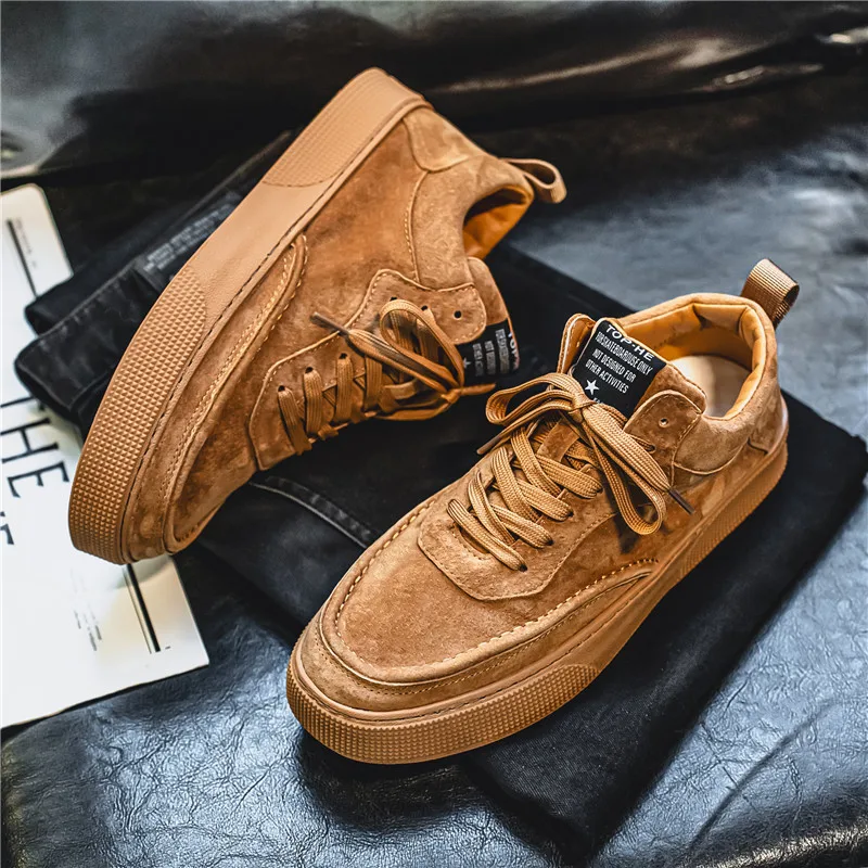 

Мужские молодежные туфли-лоферы из замши на шнуровке, весна 2026, новые модные универсальные кроссовки-кеды