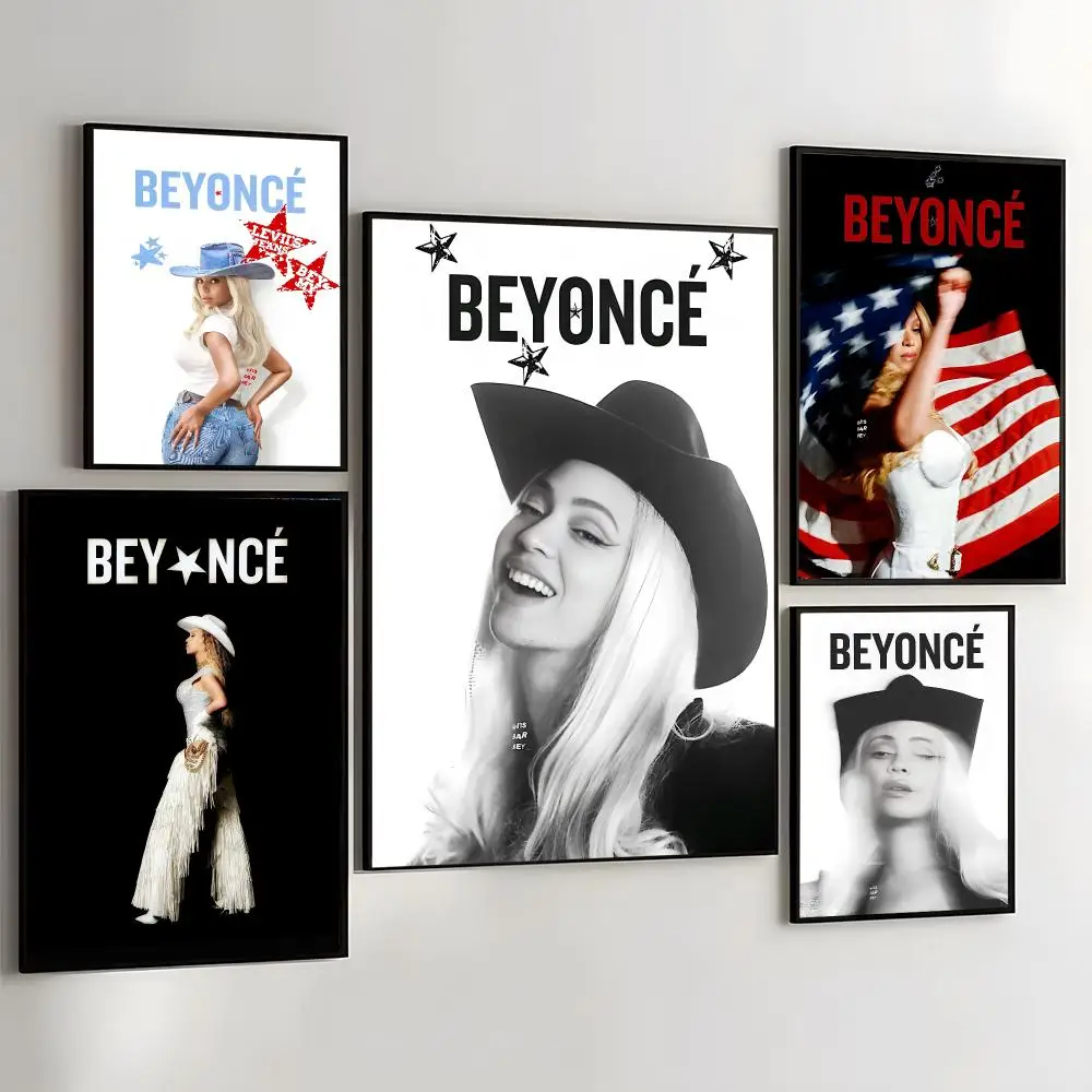 Singer B-Beyonce Poster Wall Art Poster Sticker For Living Room Bar Bedroom Home Decoration