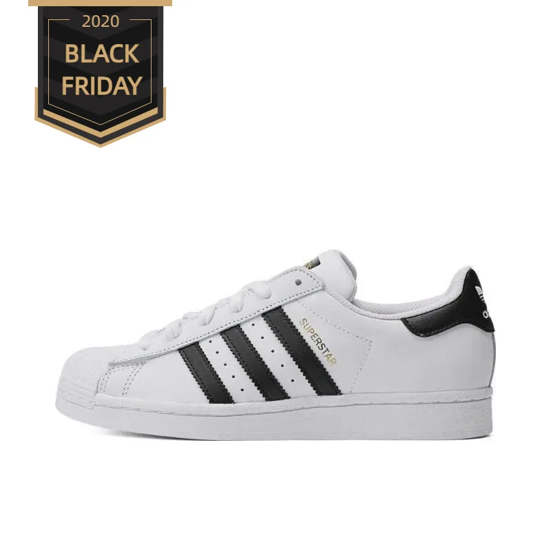 Adidas originals-Zapatillas de skateboard de cuero suave para hombre y mujer, zapatos planos informales para deportes al aire libre, SUPERSTAR