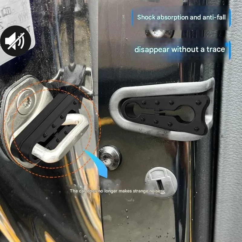 Car door lock protection shock absorption buffer silent silicone pad For Hyundai Creta Ix35 Ix45 I10 I30 I40 Tucson Santa