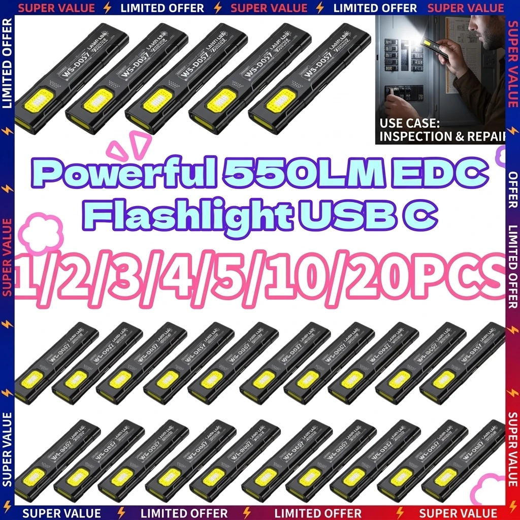 Security Flashing Work Light Warning Light Strong Light Mini Portable Outdoor Maintenance Emergency EDC Flashlight Knife Cap