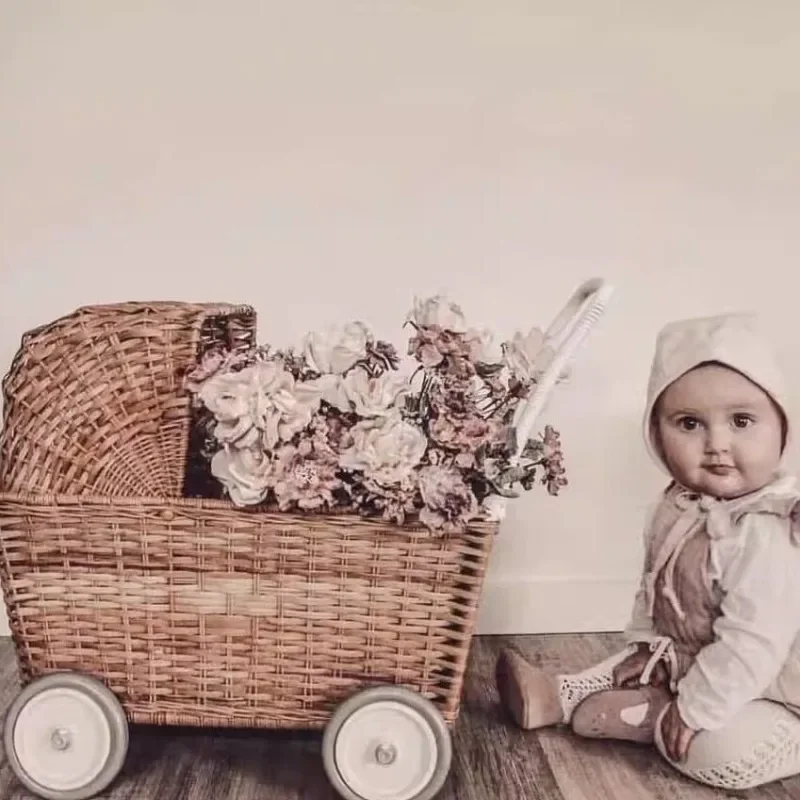 Factory Best-SellerNew ins Nordic woven baby stroller toy storage basket, photography props