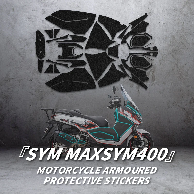 Used For SYM MAXSYM400 Motor Bike Armoured Protective Motorcycle Sticker Accessories Black Color Body Plastic Parts Decals