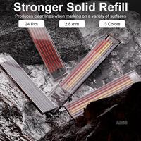Mechanical Carpenter Pencils Set With Sharpener & 26 Refills For Construction, Solid Deep Hole Marker