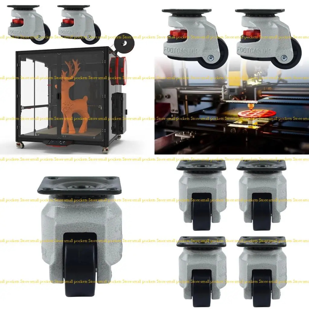 

R1WD Foot Level Adjustment Equipment Cart Caster Capacity Furniture 120Kg Load