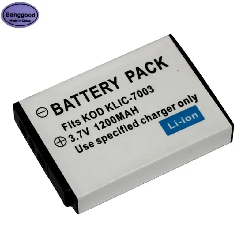 

3.7V 1200mAh KLIC-7003 KLIC7003 KLIC 7003 Digital Camera Battery Pack for Kodak EasyShare V1003 V803 M380 M381 M420 MD81 Z950