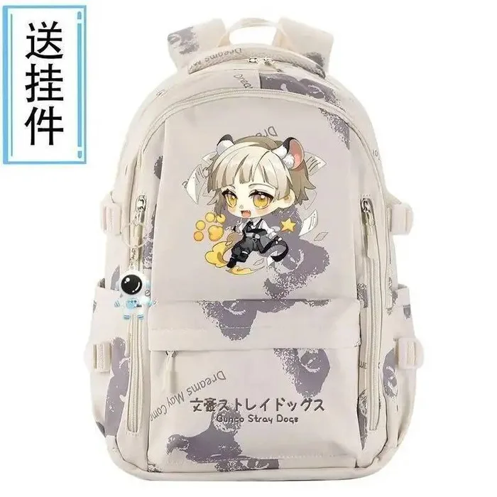 

Breathable Mesh Black White Bungo Bungou Stray Dogs Student School Bags Large Capacity Backpacks Anime Game