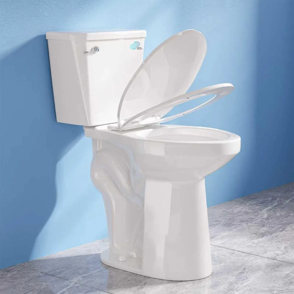 

Simple Project 21 Inch High Toilet Elongated With Comfort Chair Seat, 1.28 Gpf Powerful Single Flush Extra Tall Toilet, 12 Inch
