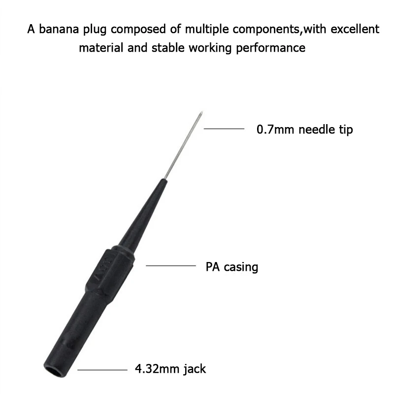 Test Leads Pin 0.7mm flexible Test Probe Tips Connector Multimeter Needle Insulation Piercing Needle Pin Non Destructive