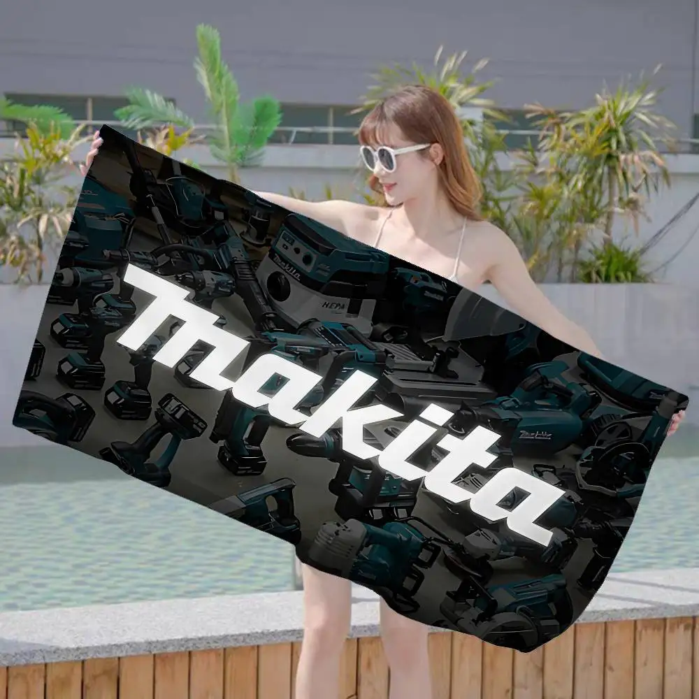 M-Makitas Tool Logo Big Microfiber Beach Towels Quick Dry Towel Sand Beach Towels Pool Towel for Travel Swim Pool Yoga