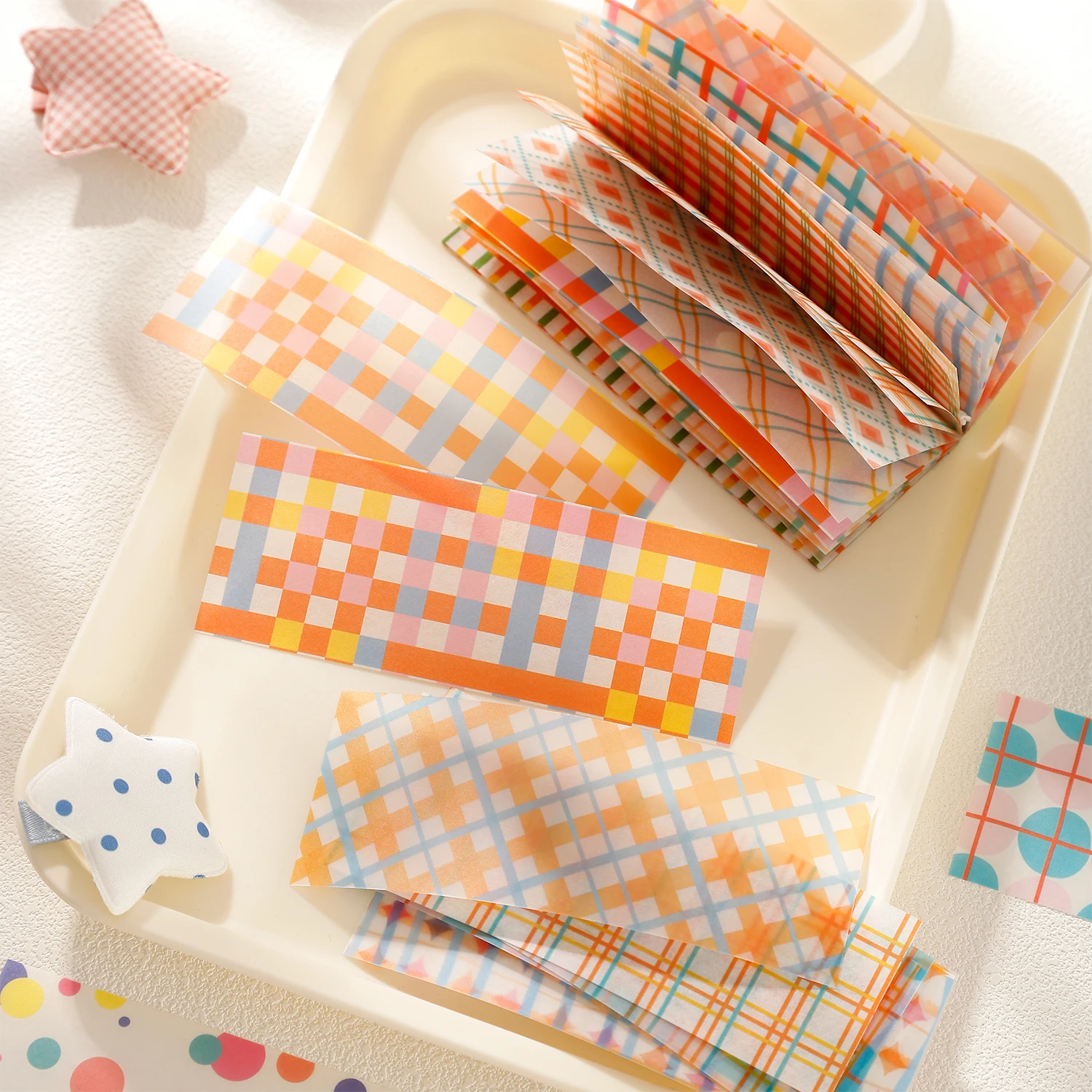 

28 шт. клейких наклеек из веллум-бумаги и бумаги васи в клетку, разноцветный декор для дневников и скрапбукинга