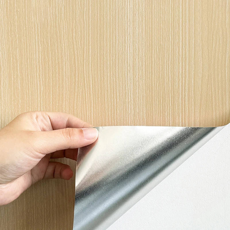 Wood Grain Self Adhesive Wallpaper Waterproof Oil Proof Heat Resistant Peel Stick Wall Sticker Kitchen Cabinet Stove Countertop view 2