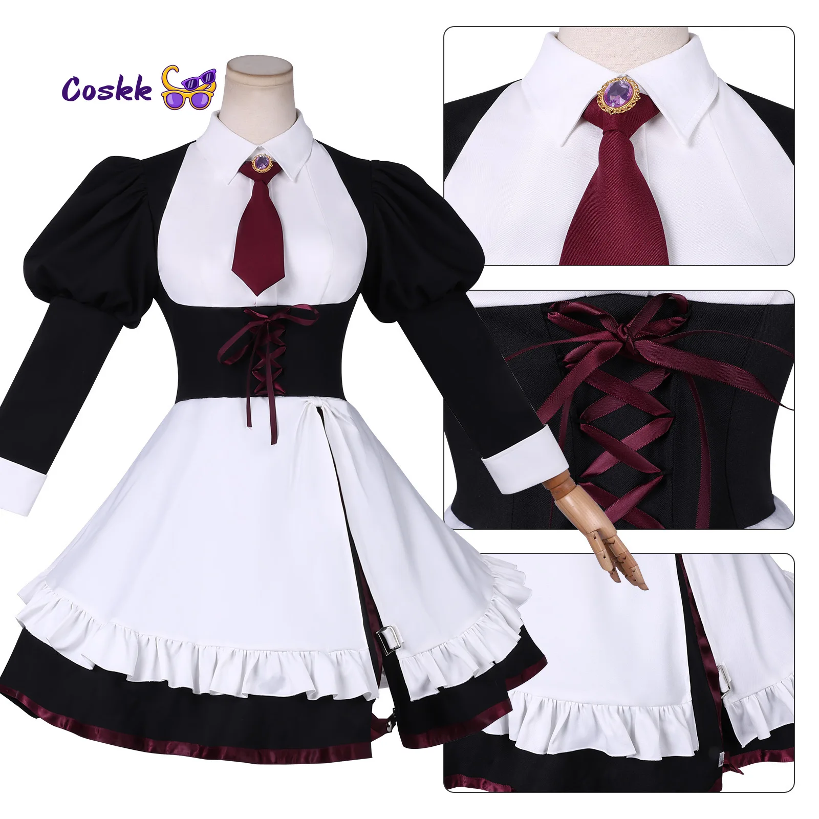 Disfraces de cosplay de Umineko When They Cry Shannon, vestido de Sirvienta Sayo, juego de rol de anime