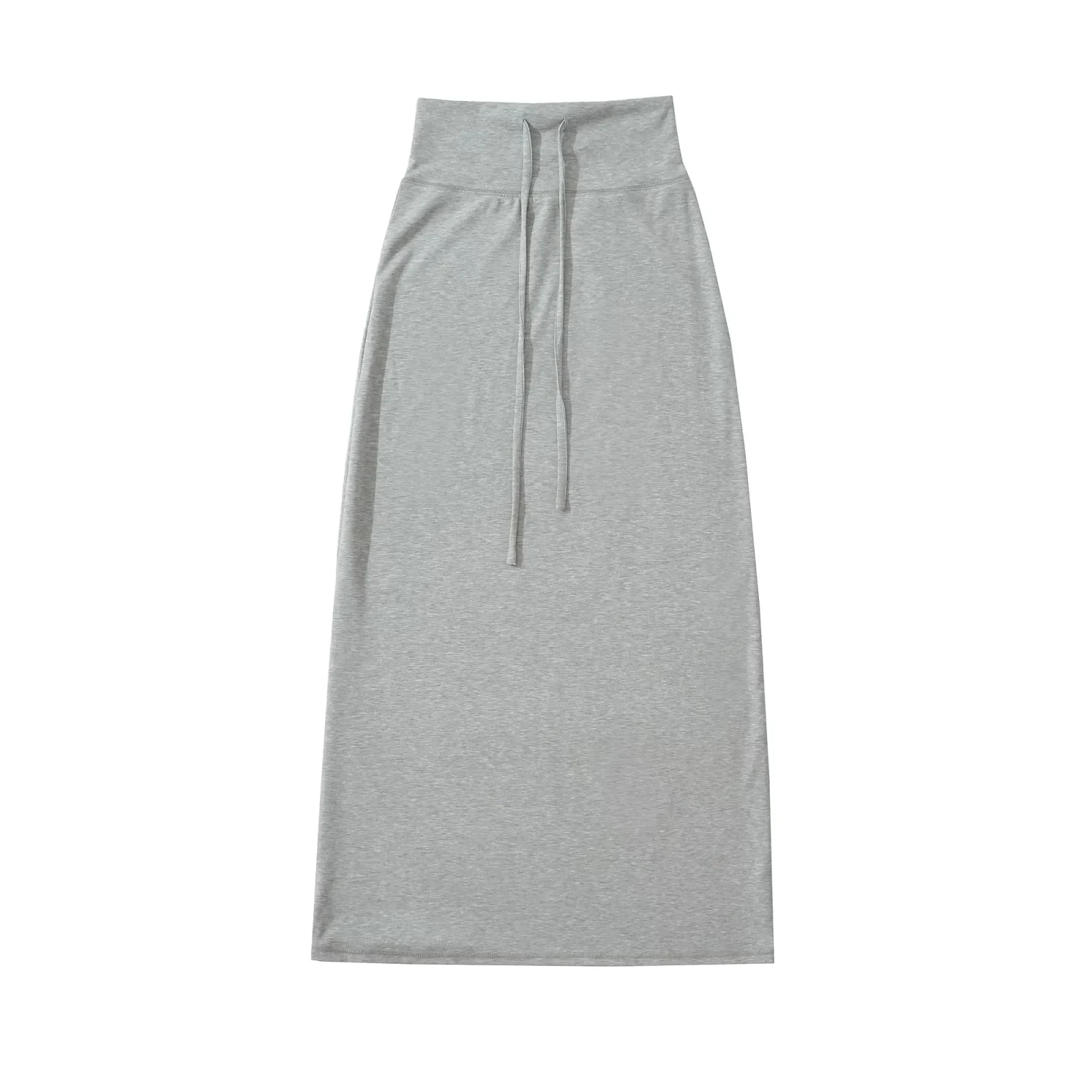 ey Asymmetrical Hem Long Skirt Women's High Waist Dstring Casual Slimming A-Line Skirt Autumn New Sle f-length