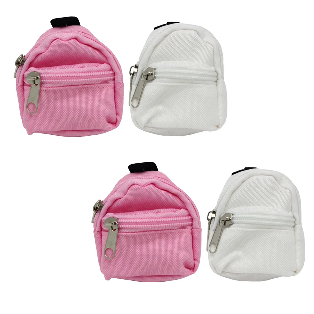 

4 Pcs Simulation School Bag Mini Backpacks Dolly House Accessories Ornament for Girls Dolls Cloth Bags Decorative Wallet Toy