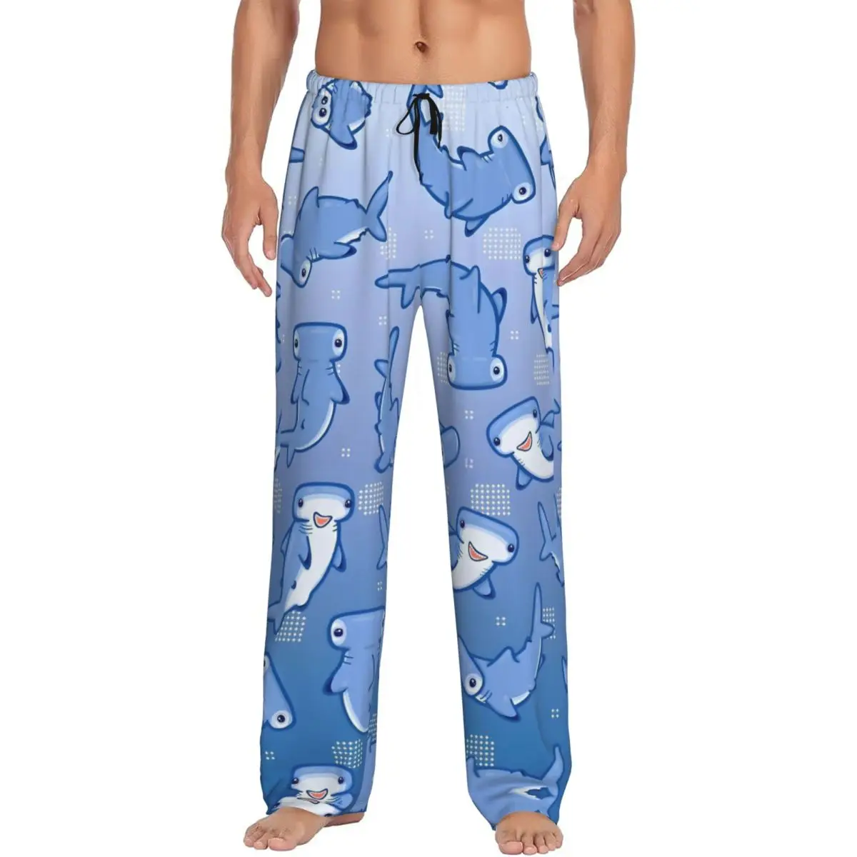 

Custom Shark Pajama Pants Sleepwear for Men Elastic Waistband Cute Animal Sleep Lounge Bottoms with Pockets