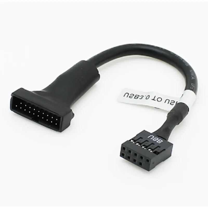 Cable adaptador de cabezal de placa base, 1 piezas, 20 pines, USB 100% hembra a 9 pines USB 3,0 macho, 2,0