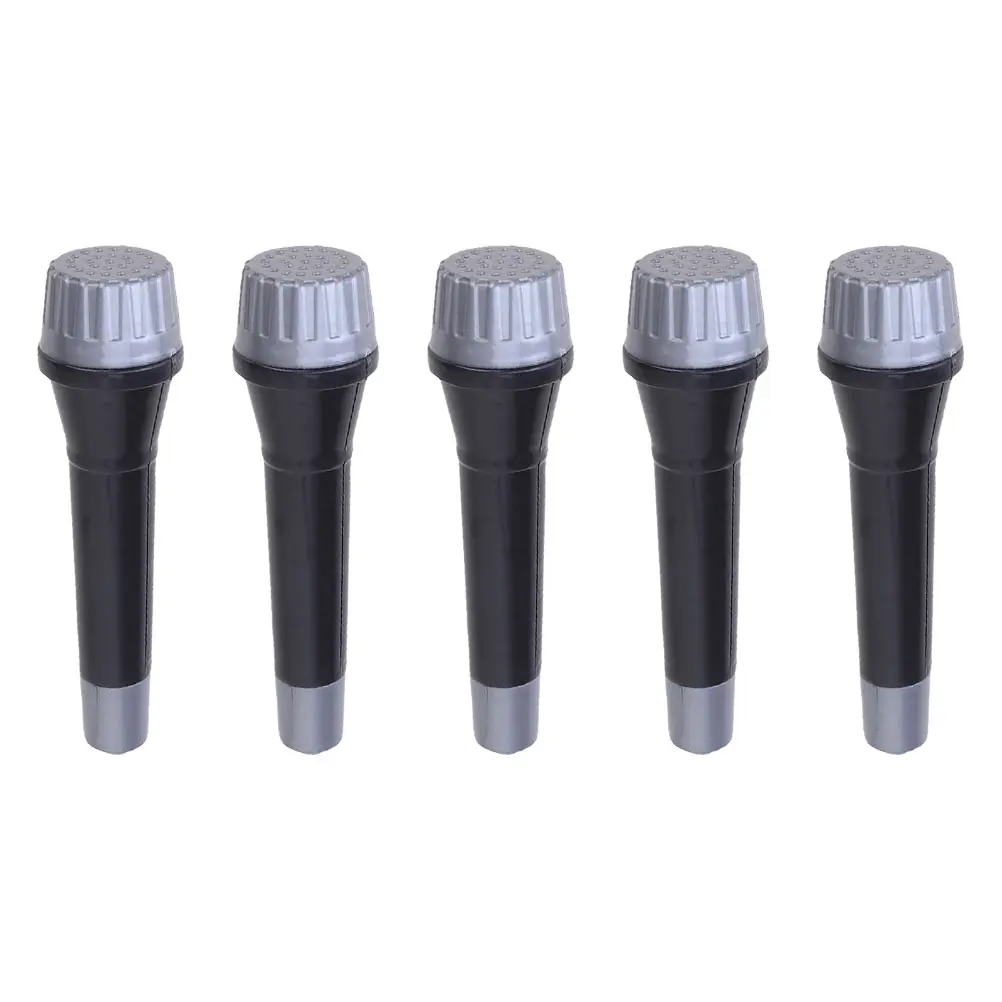 5 Pcs Kids Microphone Toy Realistic Simulation Pretend Play Toddler Karaoke Prop Black Musical Instrument Educational Toy