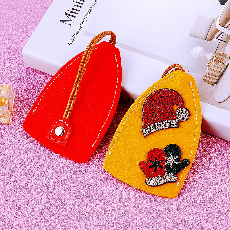 Christmas Women Girls Pull Type Key Bag  PU Leather Key Wallets Housekeepers Car Key Holder Case New Leather Keychain Pouch