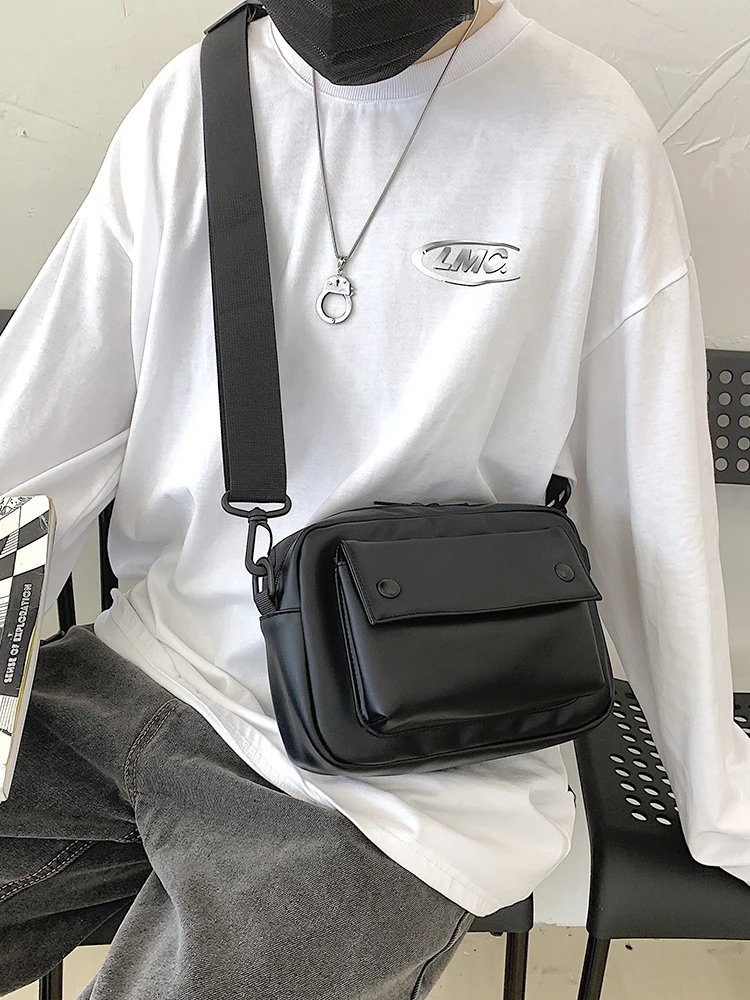 

Уличная сумка через плечо, простая универсальная сумка через плечо, повседневная диагональная объединительная мягкая искусственная кожа, маленький размер