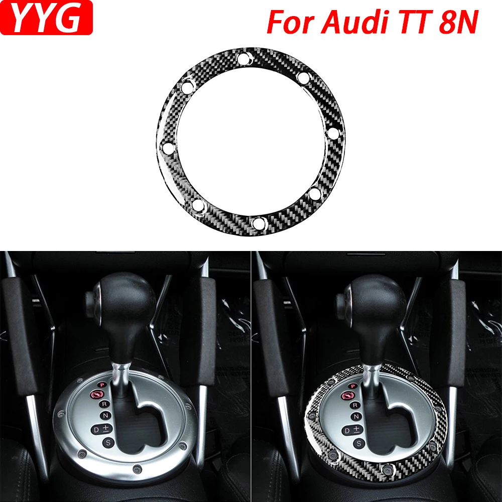 

For Audi TT 8N 2001-2006 Real Carbon Fiber Central Gear Shift Panel Modified Ring Car Interior Decoration Accessories Sticker