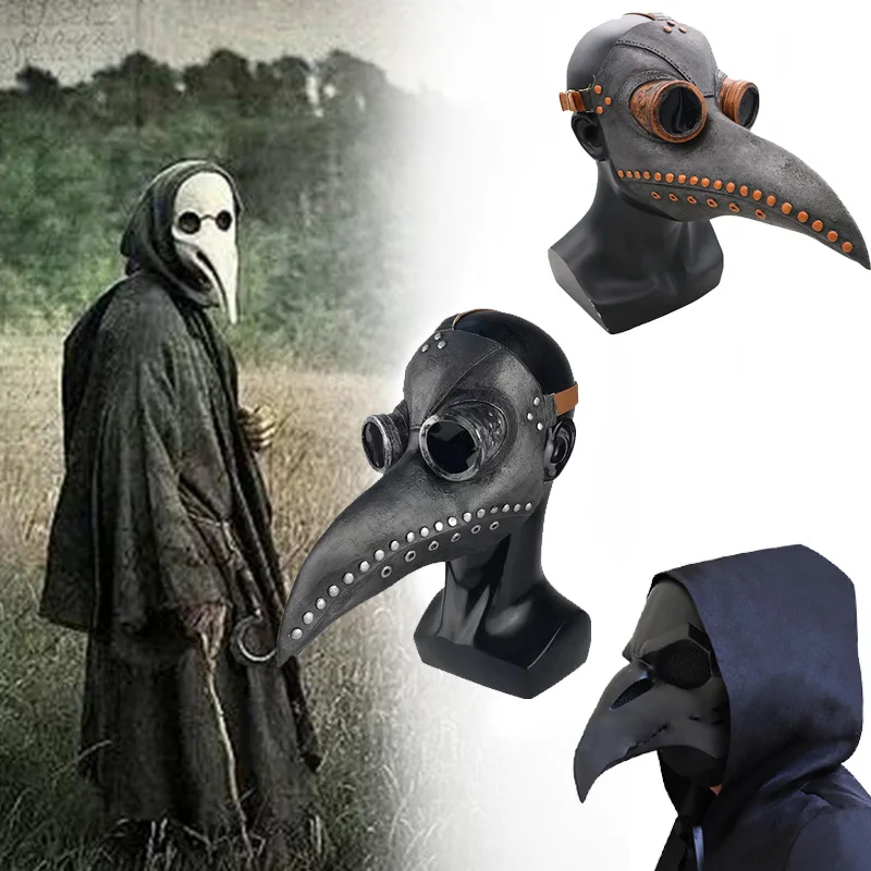 Steampunk Leather Plague Doctor Mask 2026 Halloween Doctor Schnabel Mask Long Nose Bird Beak Mask Retro Gothic Cosplay Full Face
